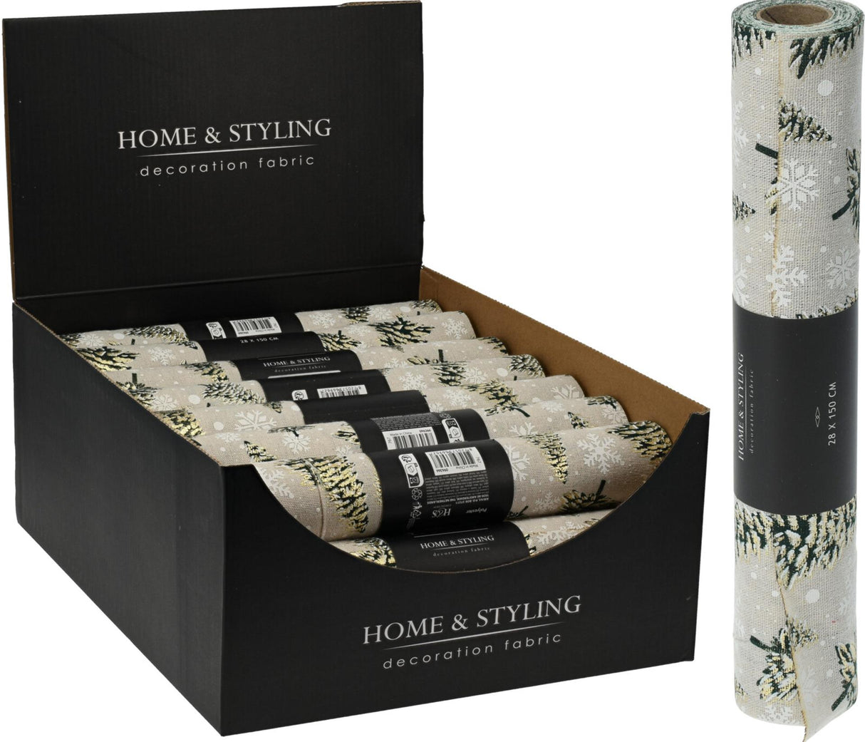 Home styling decostof 28x200cm kerstboom