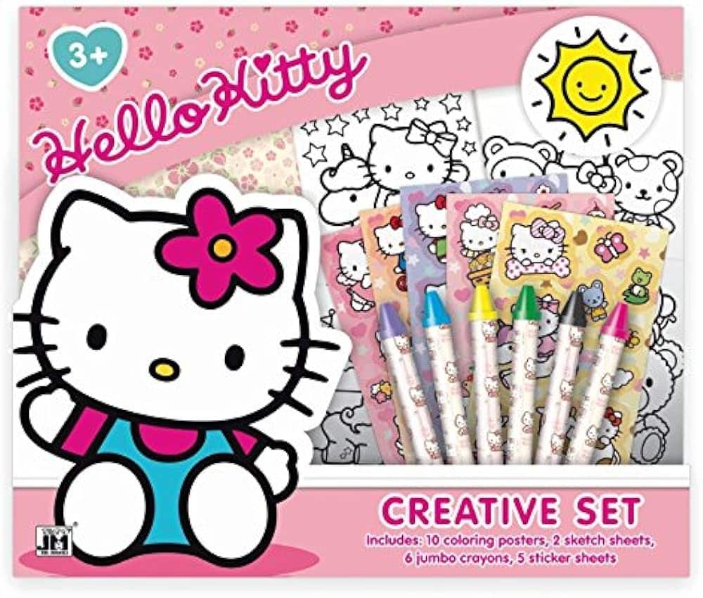Intro Hello Kitty 23-piece coloring set with wax crayons