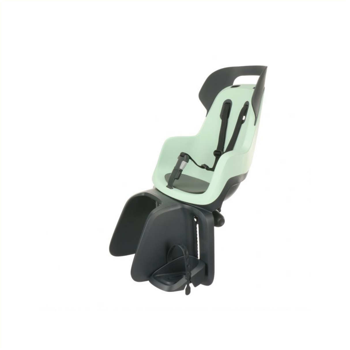 Bobike GO RS rear seat with sleeper position. Color: marshmallow mint, carrier mount.
