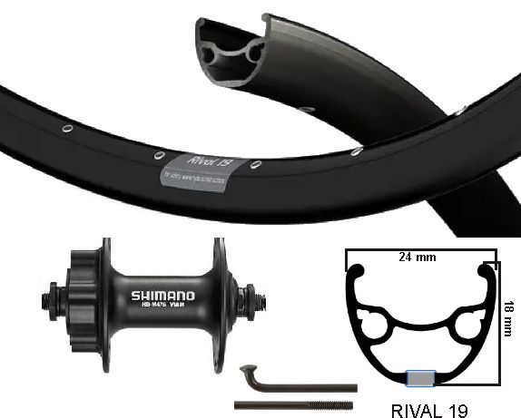 KGS Vorderrad 28 Zoll (622) Scheibe 6-Bolzenausfälle Rim Speichen Schwarz