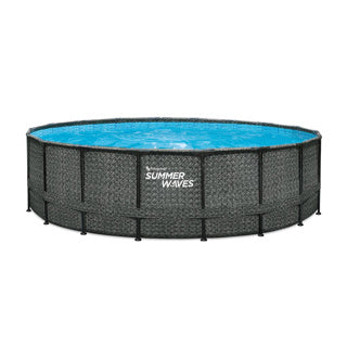 Vagues d'été Piscine de la piscine Cadre d'élite 549 x 132 cm Herringbone sombre + Pompe de filtre de sable
