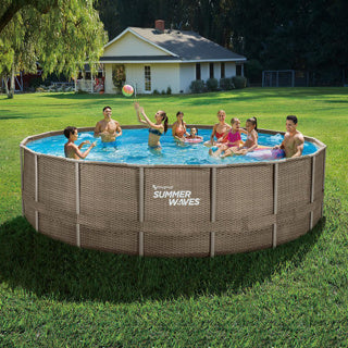 Ondas de verano piscina marco de élite 549 x 132 cm de canasta triple oscura + filtro pompa