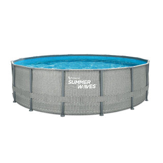 Onde estive piscina telaio d'élite 488 x 122 cm rattan naturale + pompa filtro