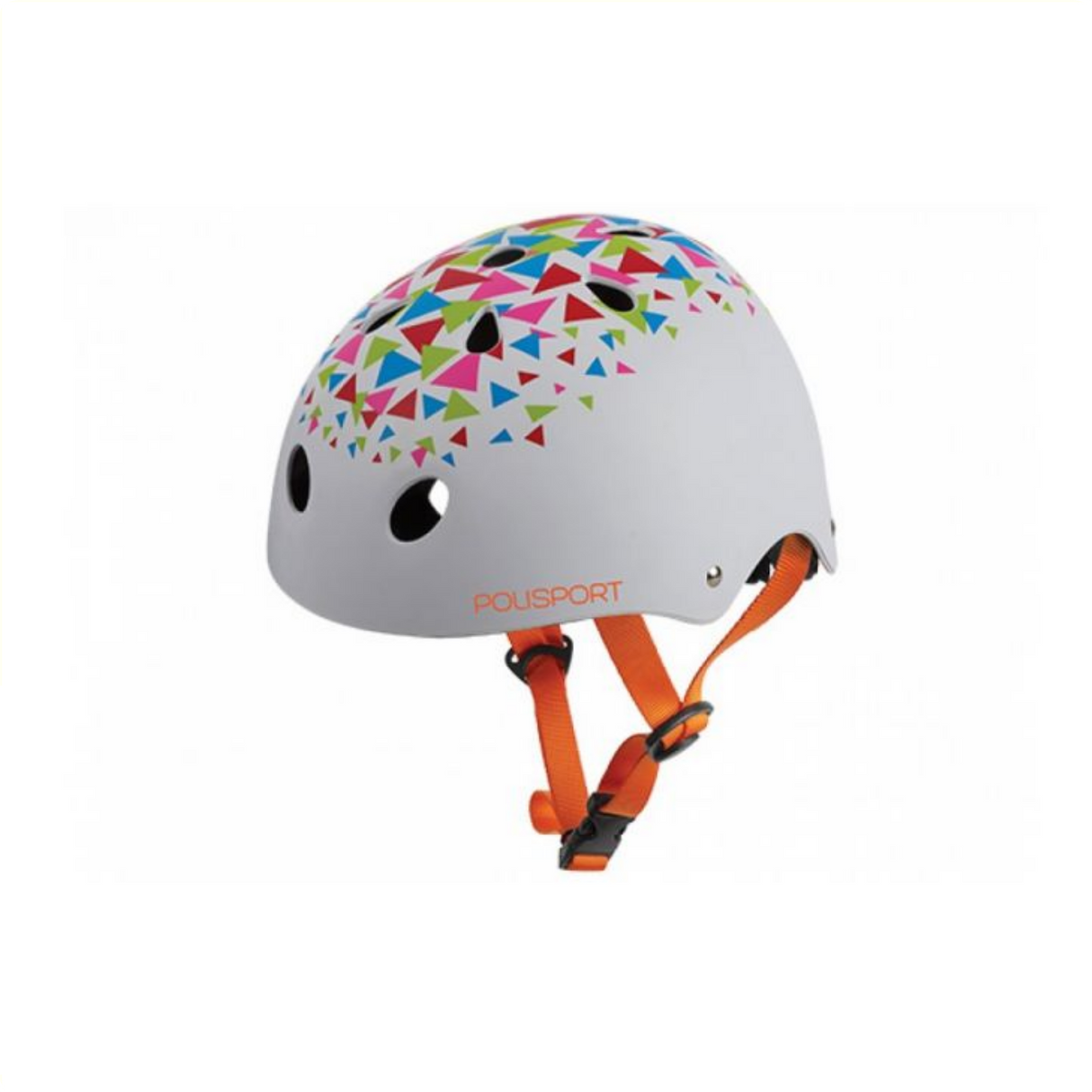 Polisport urban radical bicycle helmet s 53-55cm triangles white Goudanje