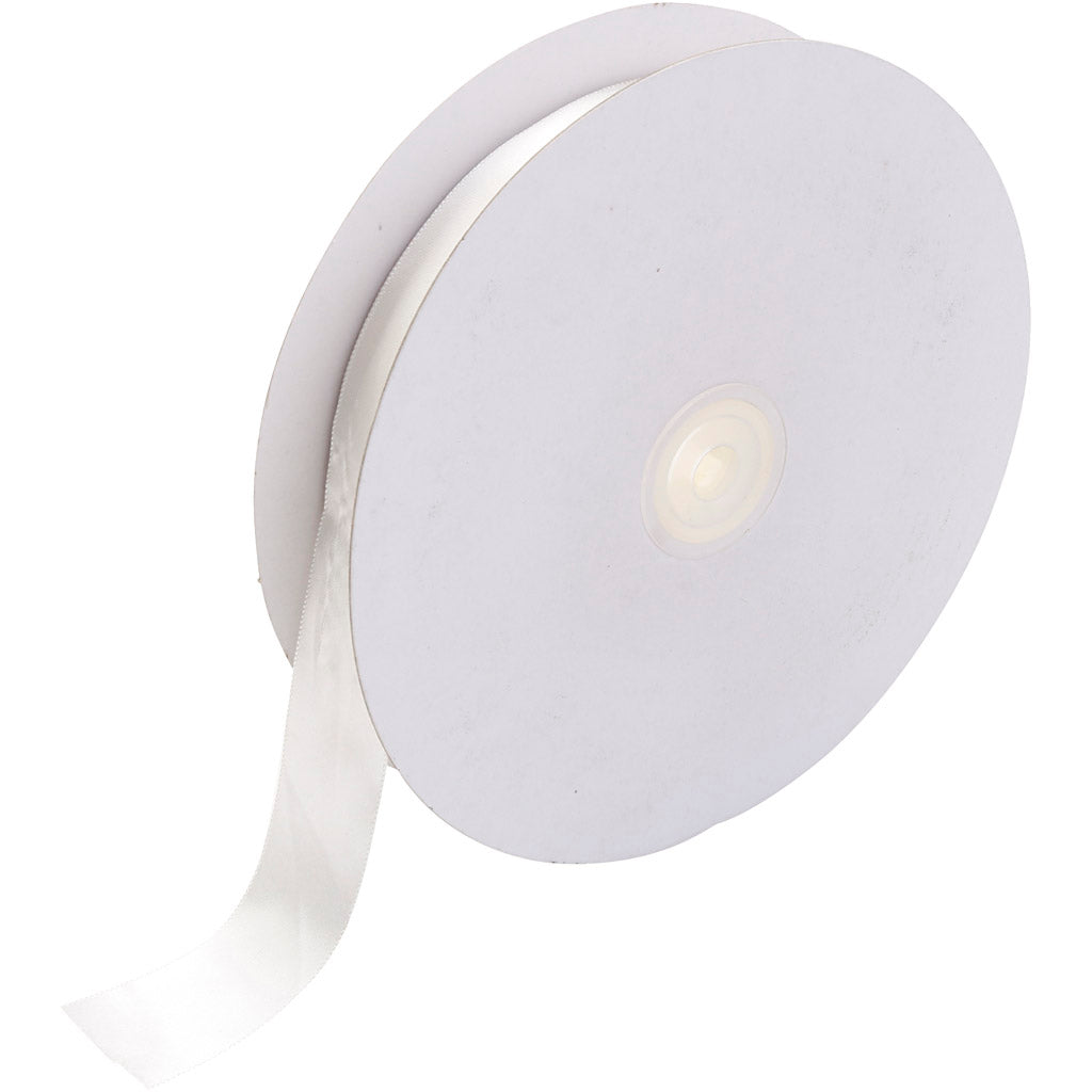 Creativ company satin ribbon, w: 25 mm, white, 50 m 1 roll