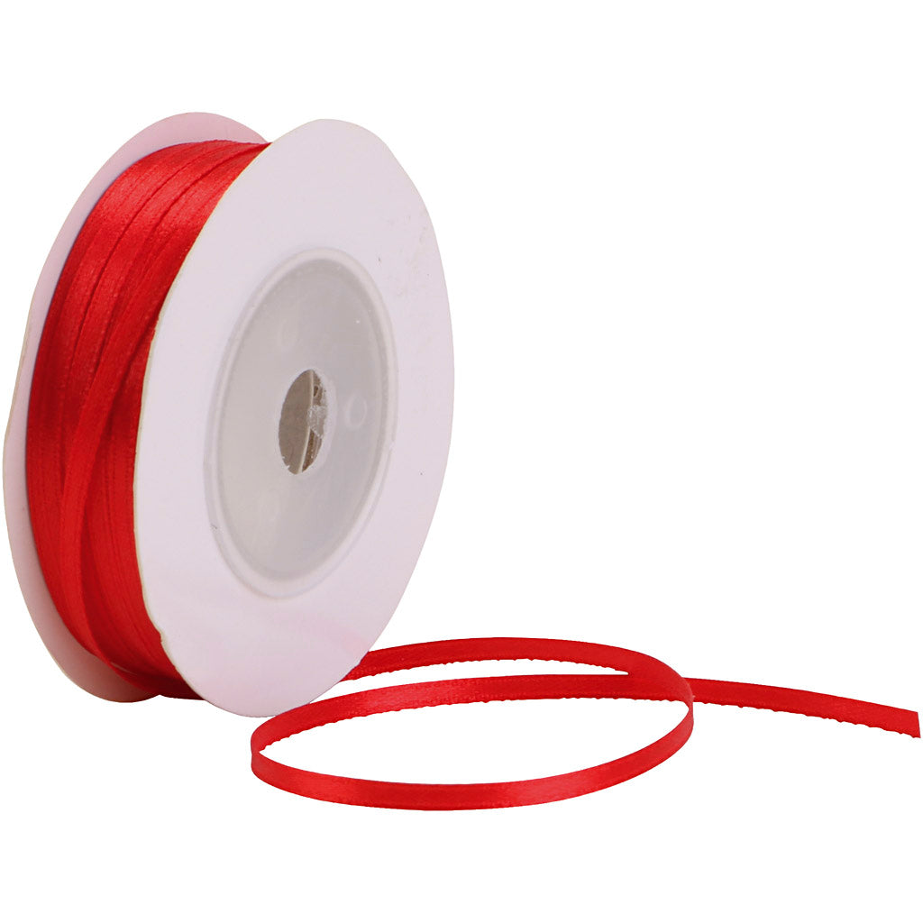 Creativ company satin ribbon, w: 3 mm, red, 30 m 1 roll