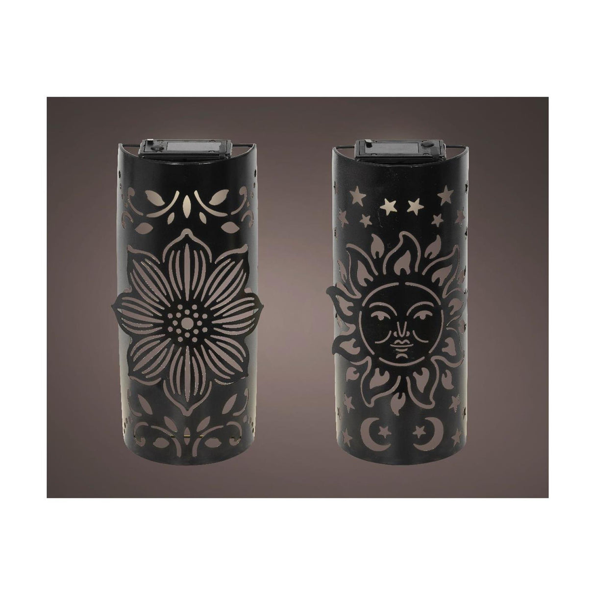 Lumineo solar wandlamp metaal 5,8x11x26cm