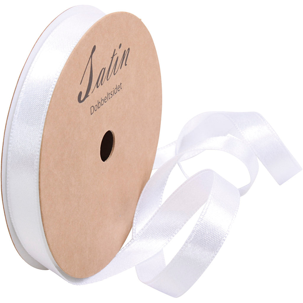Creativ company satin ribbon, w: 10 mm, white, 10 m 1 roll