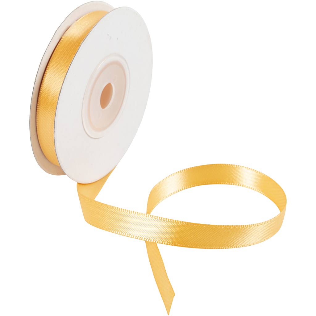Creativ company satin ribbon, w: 10 mm, yellow, 10 m 1 roll