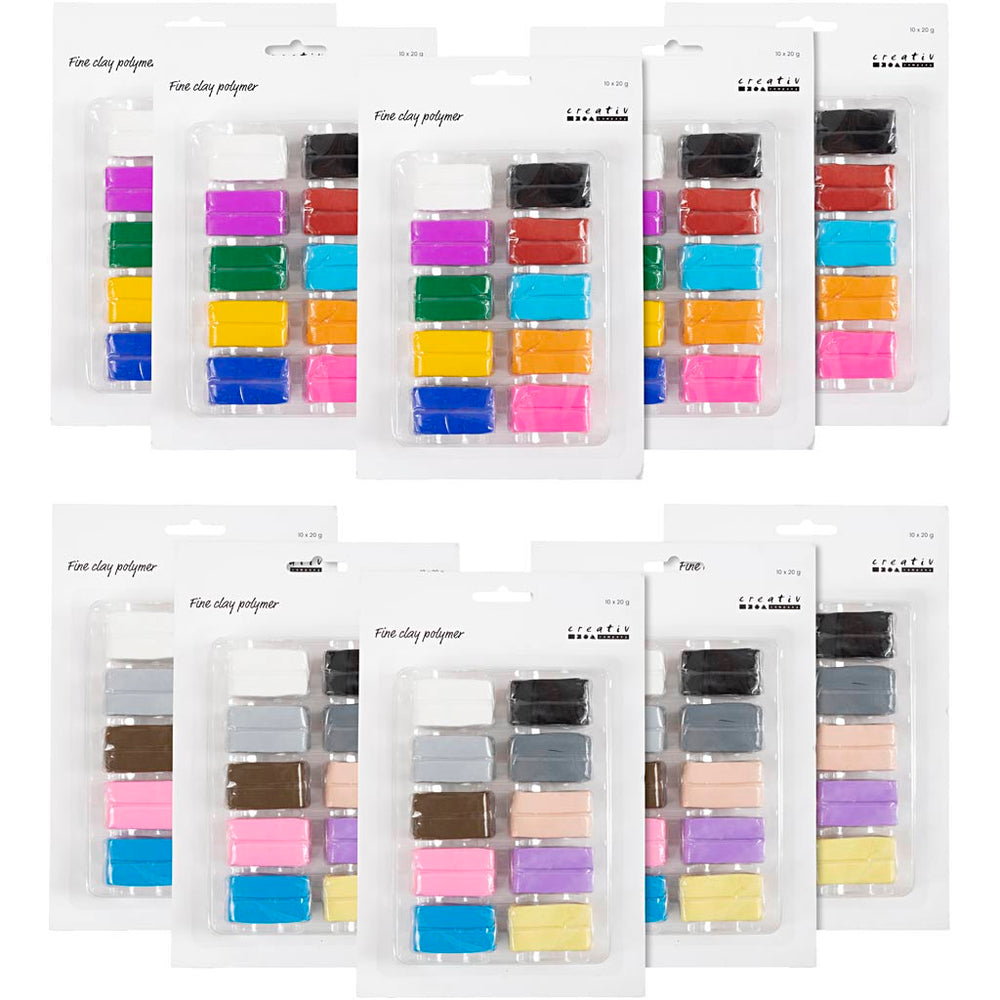 Creativ company fine polymer clay, colorful, pastel colors, 120x20 gr 1 box