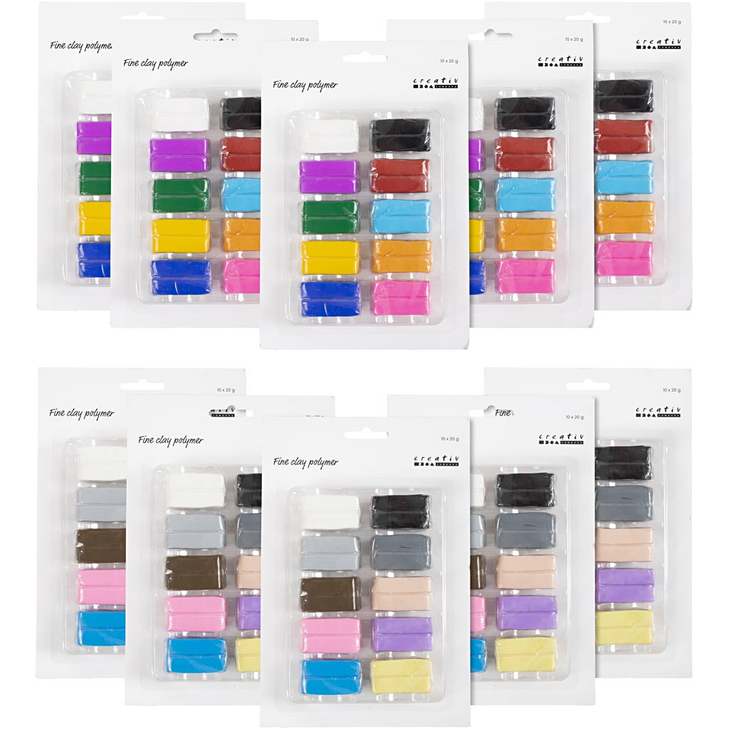 Creativ company fine polymer clay, colorful, pastel colors, 120x20 gr 1 box
