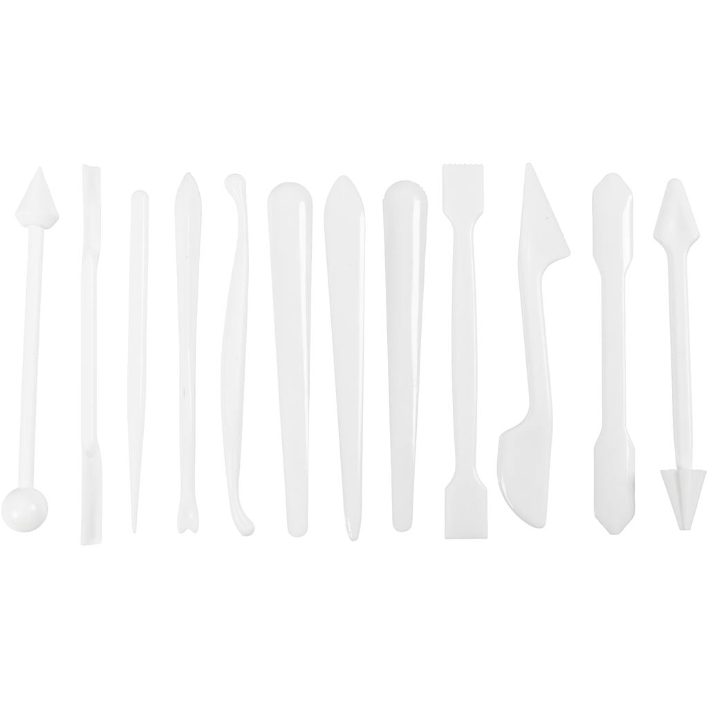 Creativ company modeling sticks, size 12.7-14.3 cm, white, 12 pieces in a box
