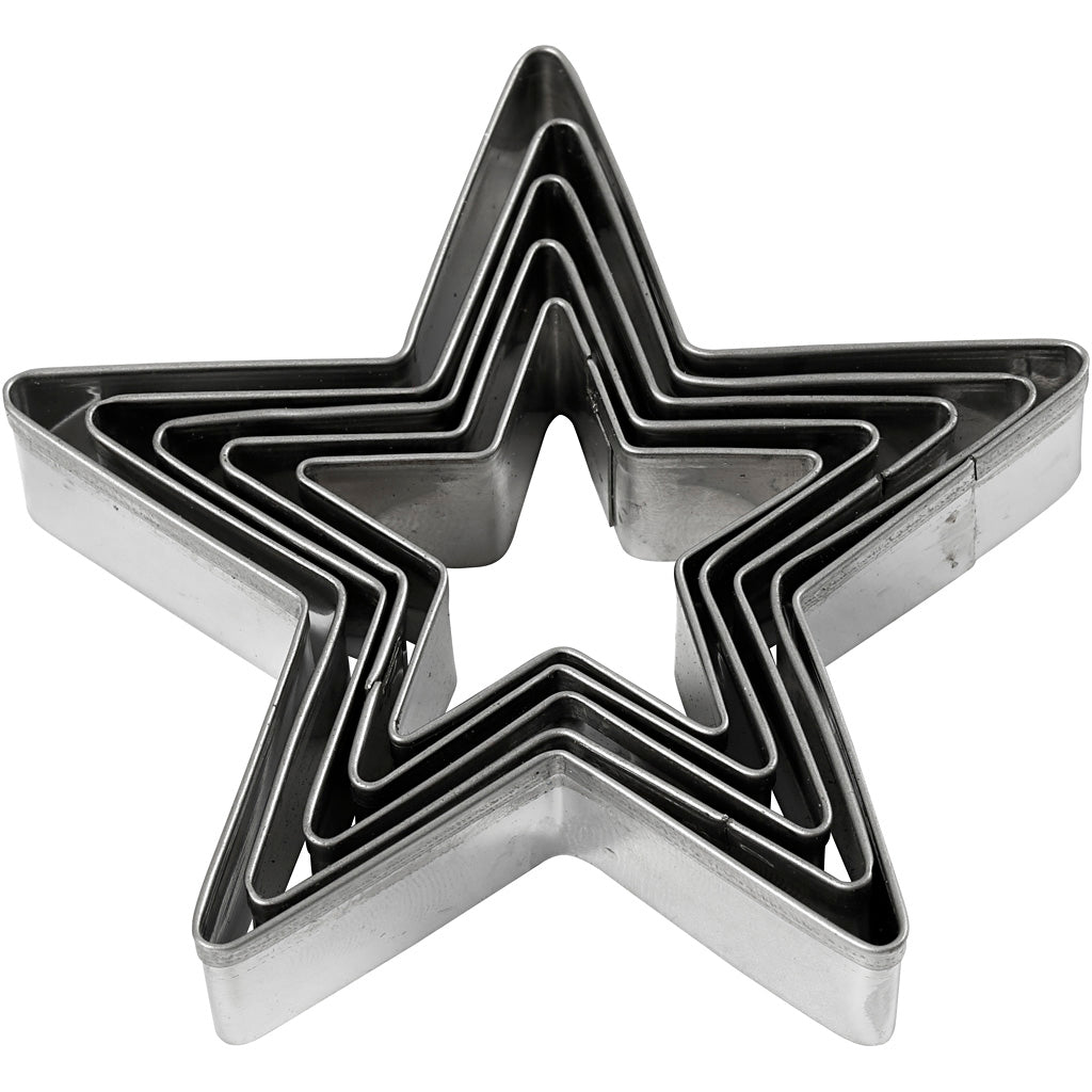 Creativ company cookie cutters, star, size 8 cm, 5 pieces 1 box