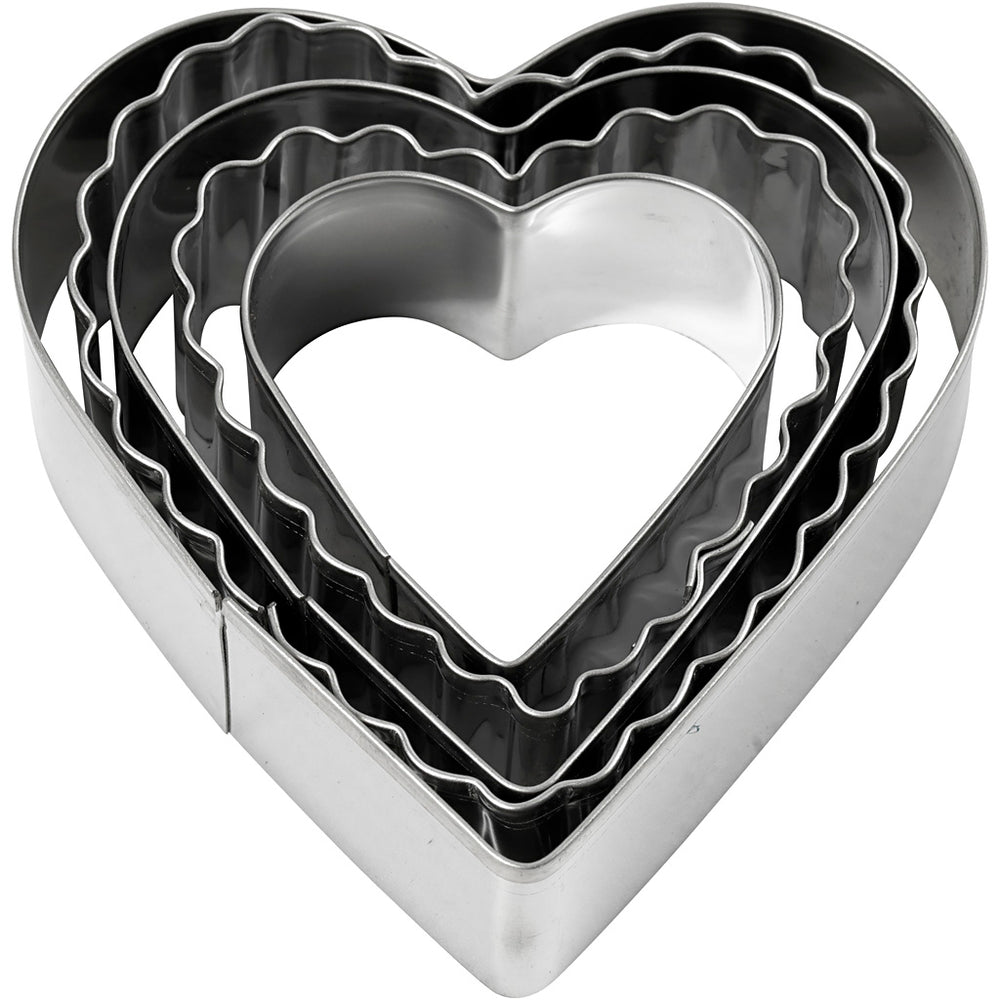 Creativ company cookie cutters, hearts, size 8 cm, 5 pieces, 1 box
