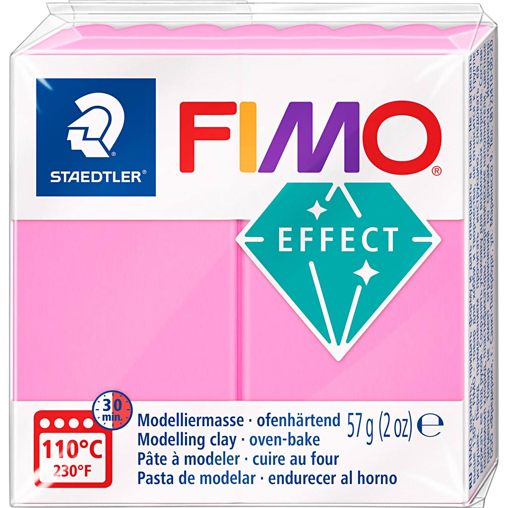 FIMO Efecto montaje de arcilla neón rosa, 57gr