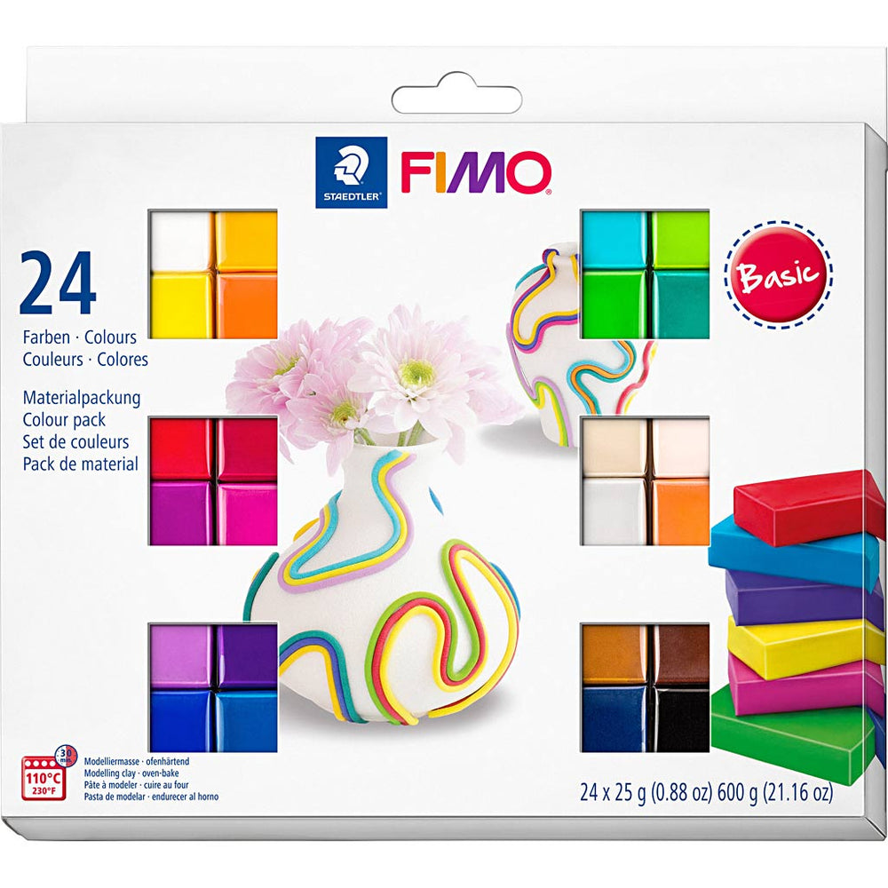 Fimo® soft, standard colours, 24x25 gr 1 box