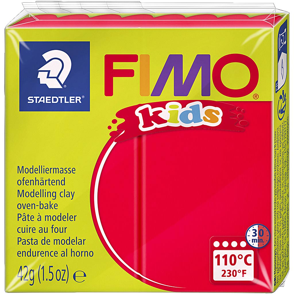 Fimo Kids montando arcilla roja, 42gr