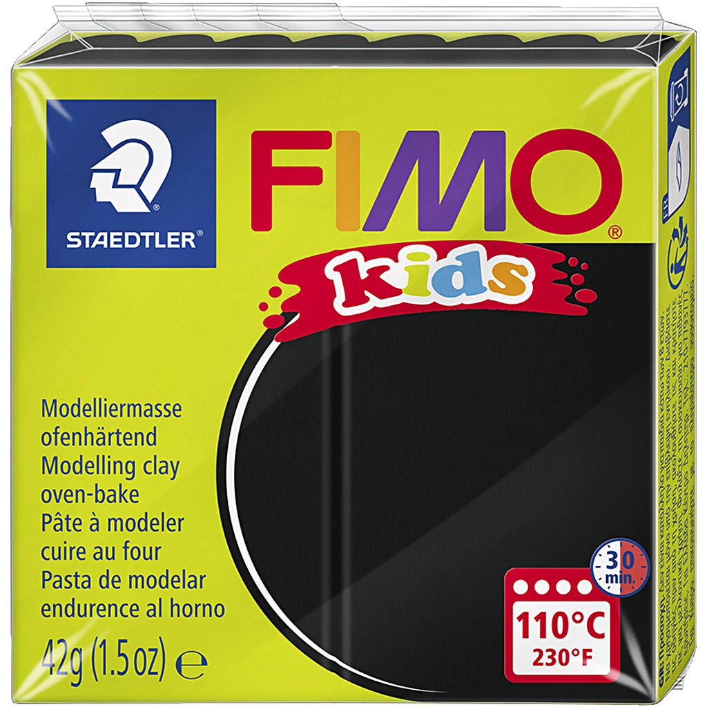 Fimo Kids Mountain Klei Black, 42GR