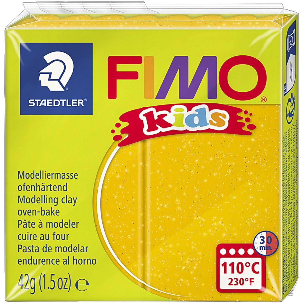 Fimo Kids Mountain Klei Glitter Gold, 42GR