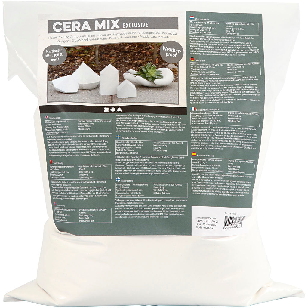 Creativ company cera-mix exclusive plaster casting mix, white, 5 kg 1 box