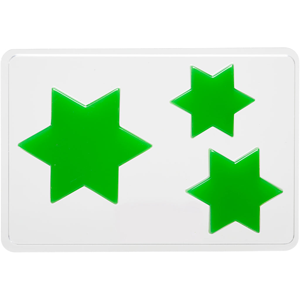 Creativ company casting mold, star, h: 6+8+10 cm, d: 9 mm, dimensions 14.9x22 cm, 1 piece