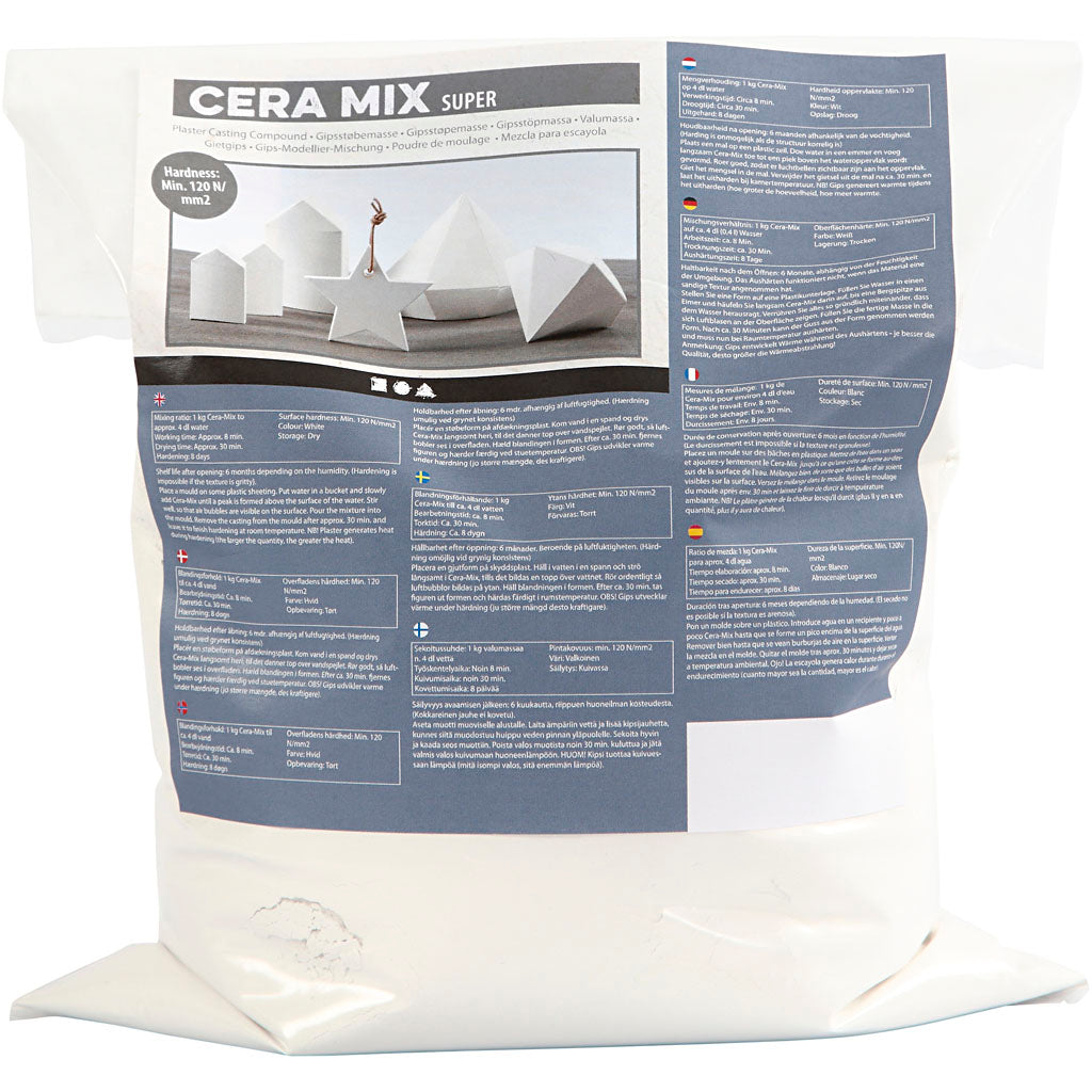 Creativ company cera-mix super plaster casting mix, white, 5 kg 1 box
