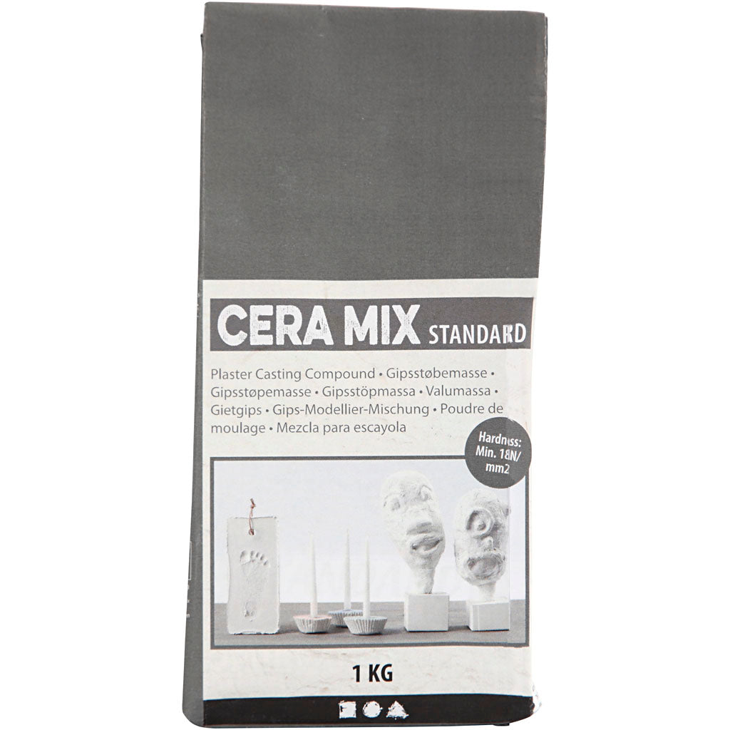 Creativ company cera-mix standard plaster casting mix, light gray, 1 kg