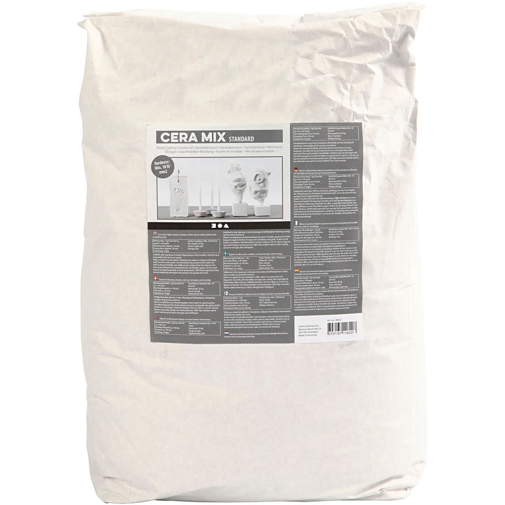 Creativ company cera-mix standard plaster casting mix, light gray, 25 kg 1 box