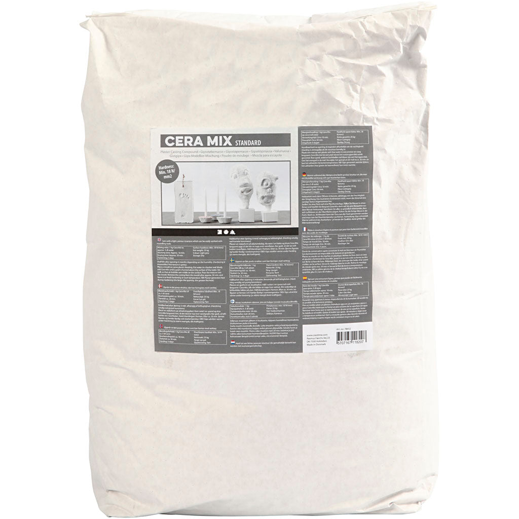 Creativ company cera-mix standard plaster casting mix, light gray, 25 kg 1 box
