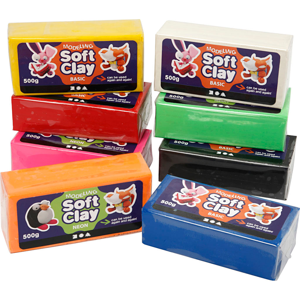 Creativ company modeling clay, various colors, 8x500 gr 1 box