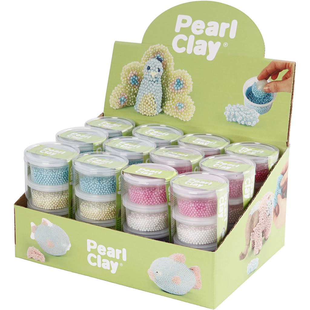 Pearl clay®, various colours, 12 sets 1 box