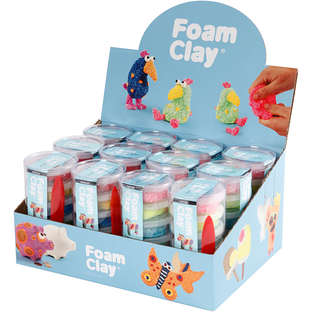 Foam clay®, glitter colors, metallic colors, 12 sets 1 box