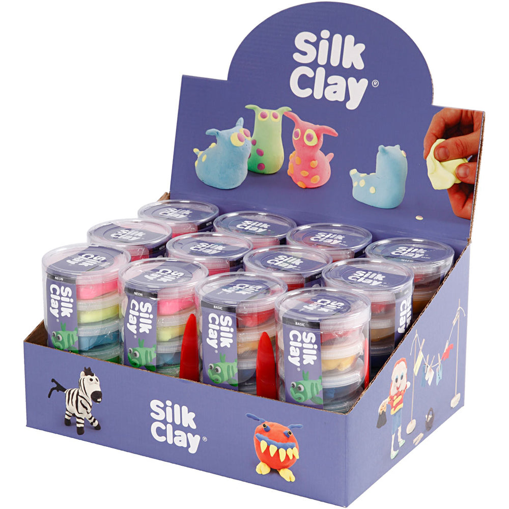 Silk clay ®, neon colors, standard colors, 12 sets 1 box