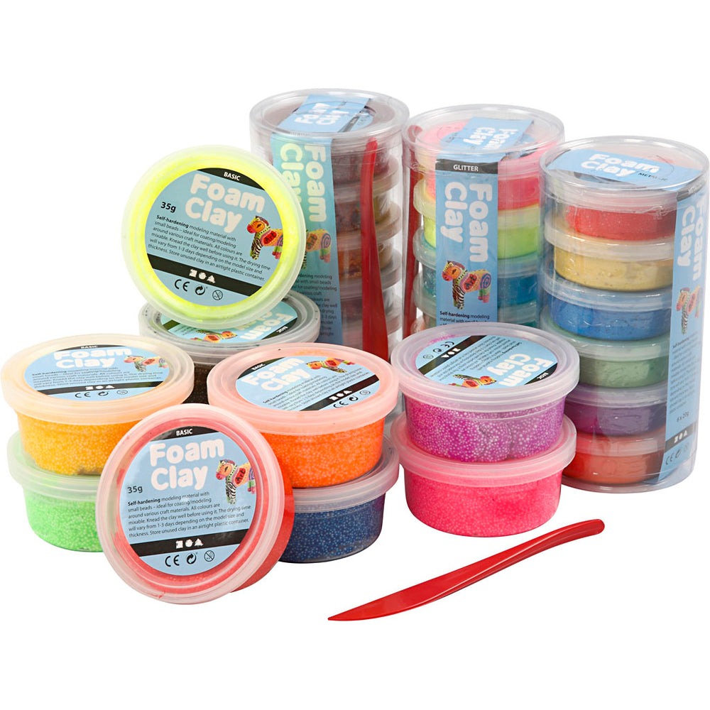 Foam clay®, glitter, various colours, 28 box 1 box