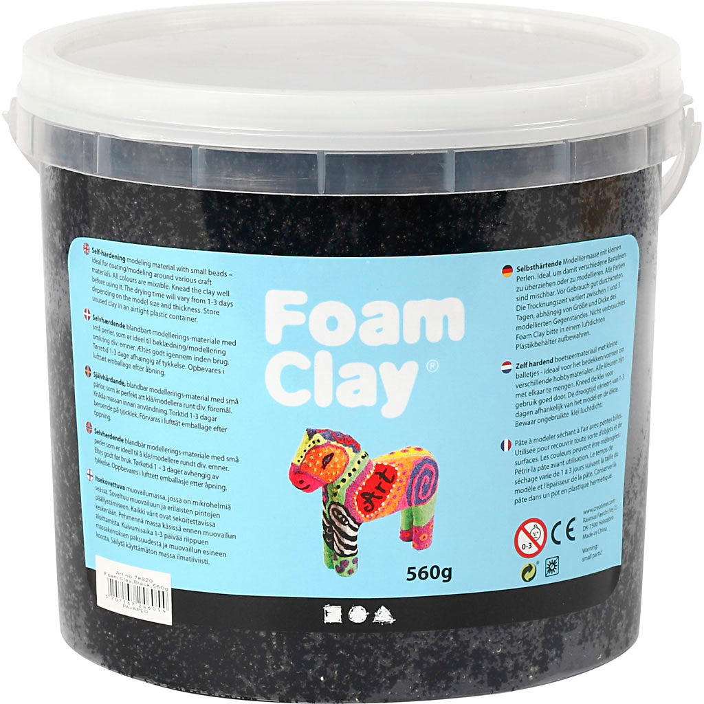 Foam clay®, black, 560 gr 1 bucket