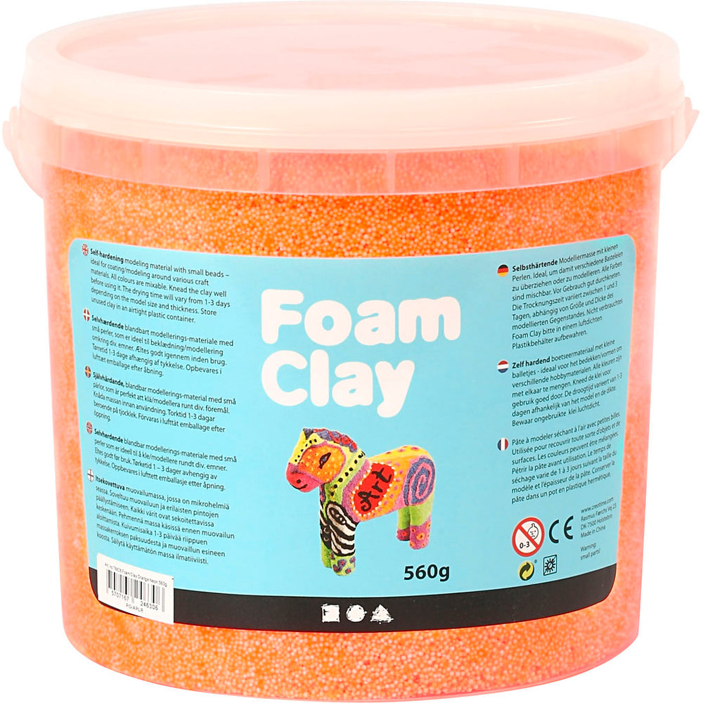 Foam clay ®, neon orange, 560 gr 1 bucket