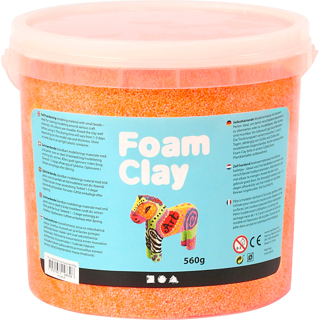 Foam clay ®, neon orange, 560 gr 1 bucket