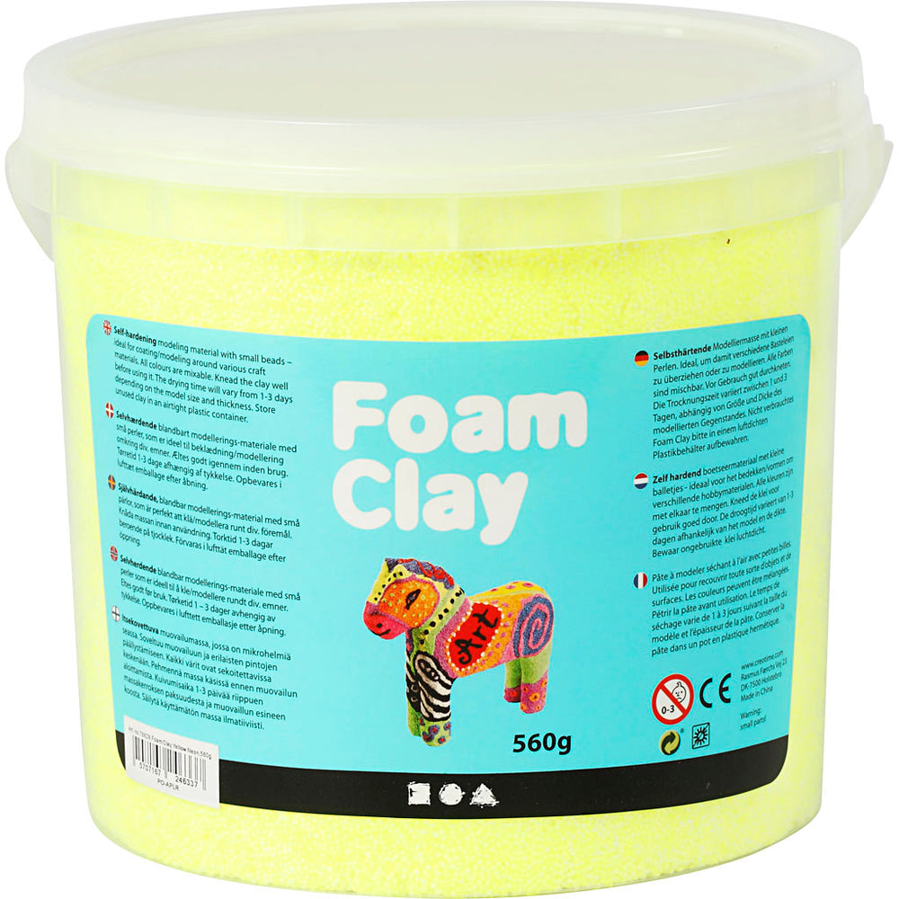 Foam clay ®, neon yellow, 560 gr 1 bucket