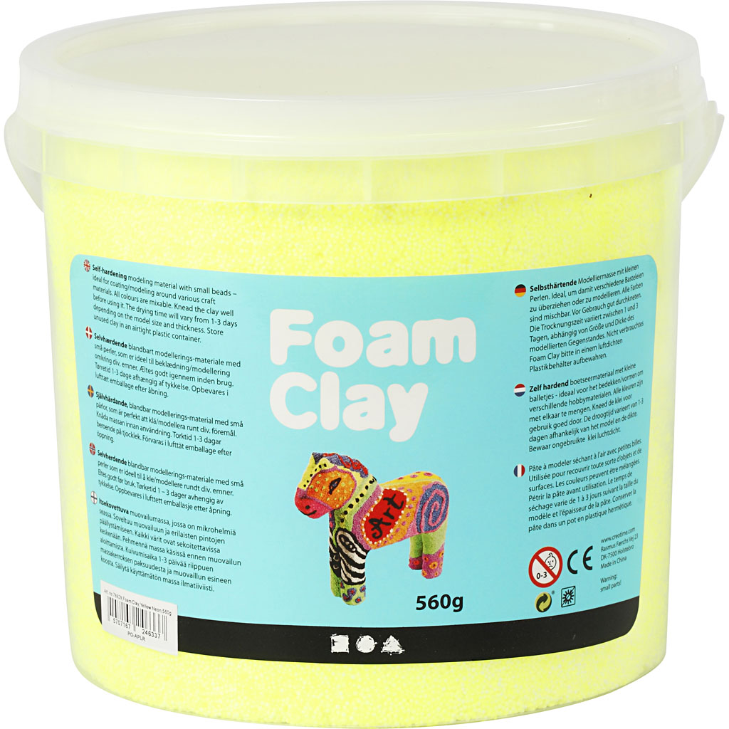 Foam clay ®, neon yellow, 560 gr 1 bucket
