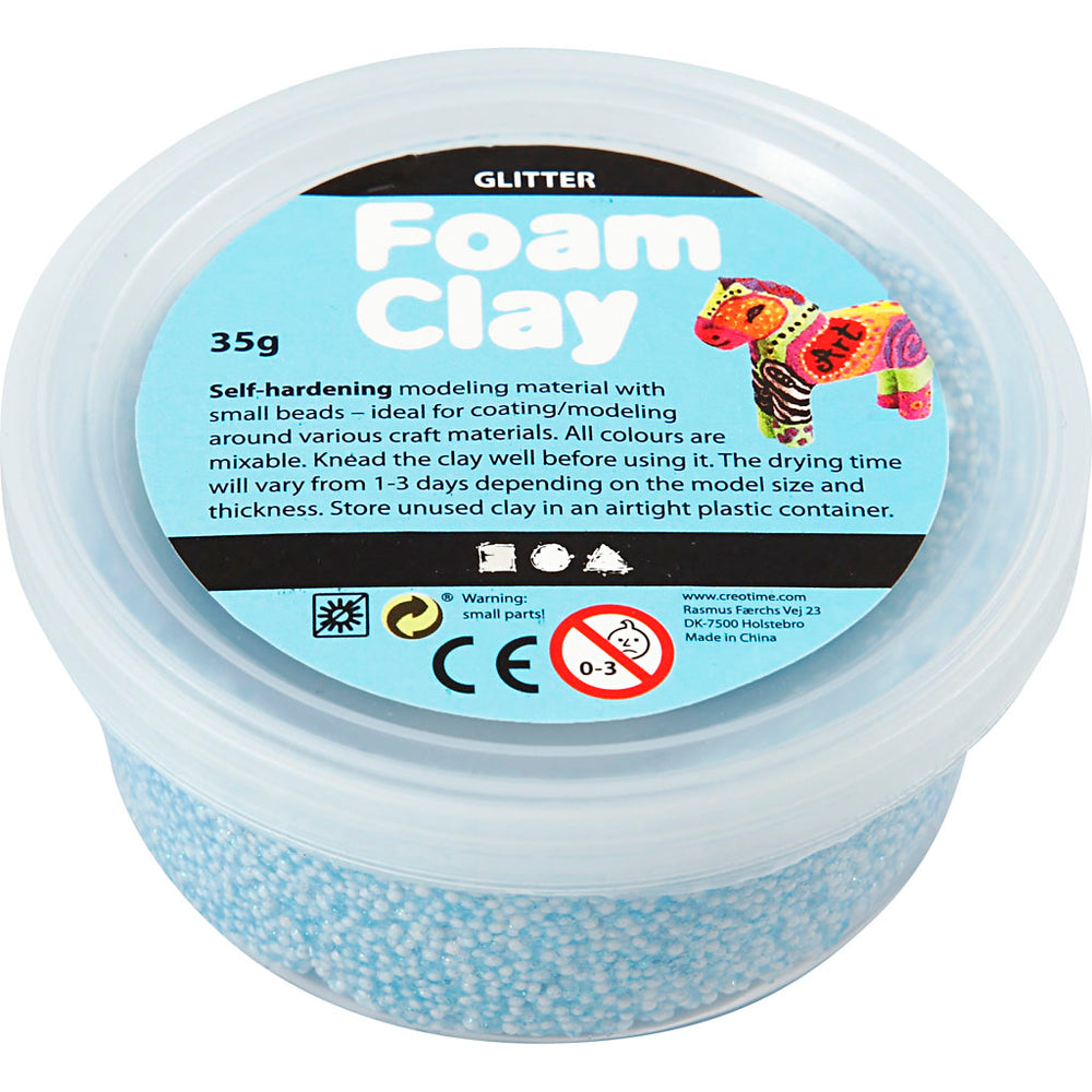 Foam clay®, glitter, light blue, 35 gr 1 box