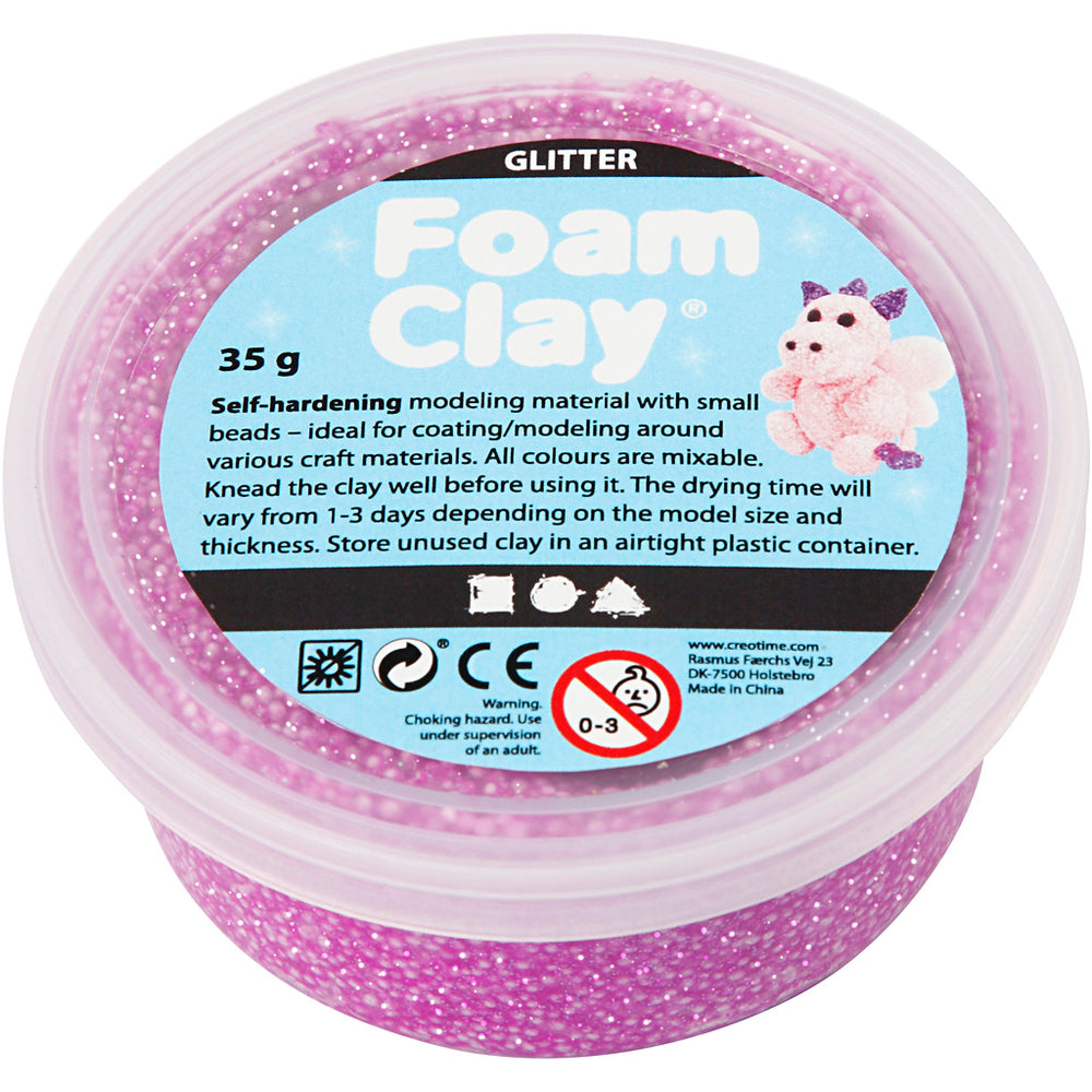 Foam clay®, glitter, purple, 35 gr 1 box