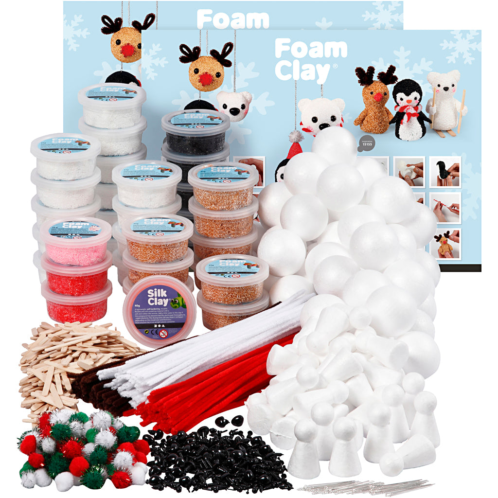 Foam clay group set polar animals with ®, various colours, 1 set