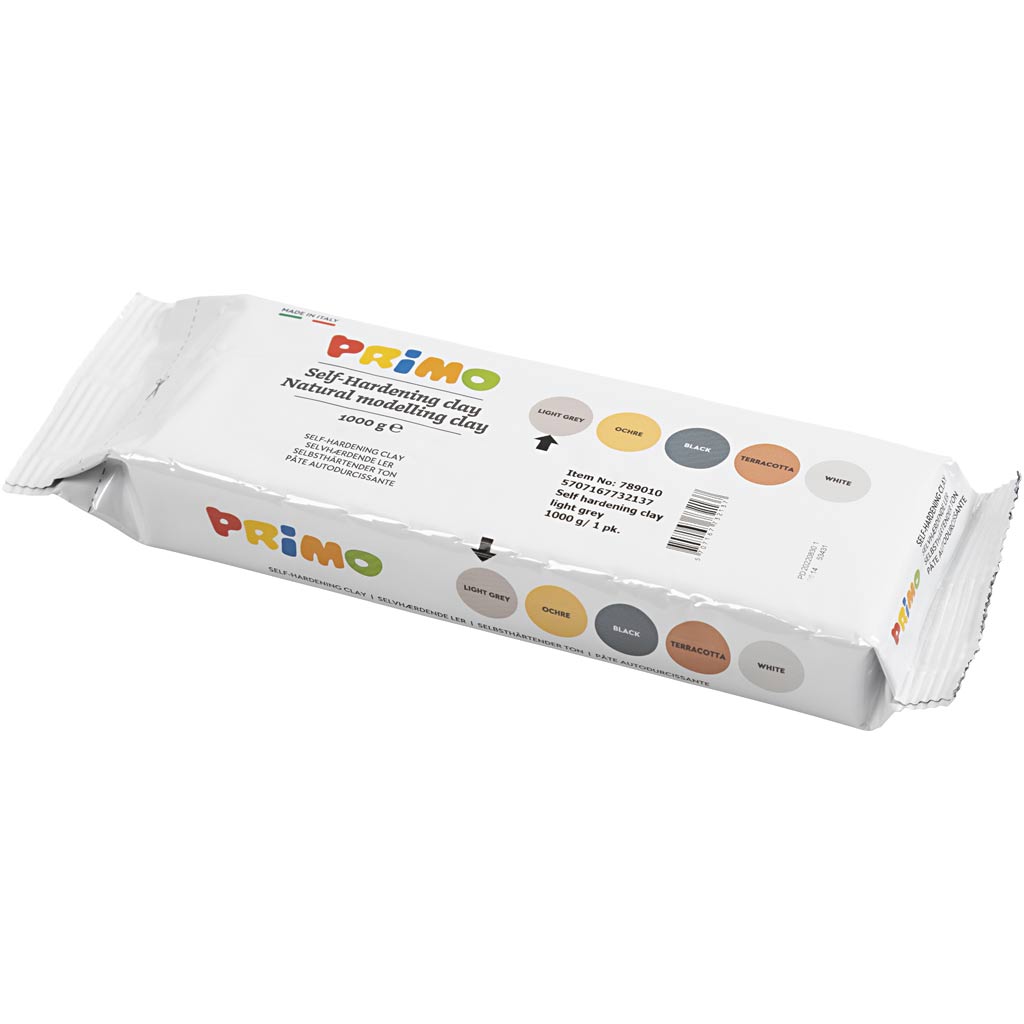 Primo self-hardening clay, light gray, 1000 gr 1 box