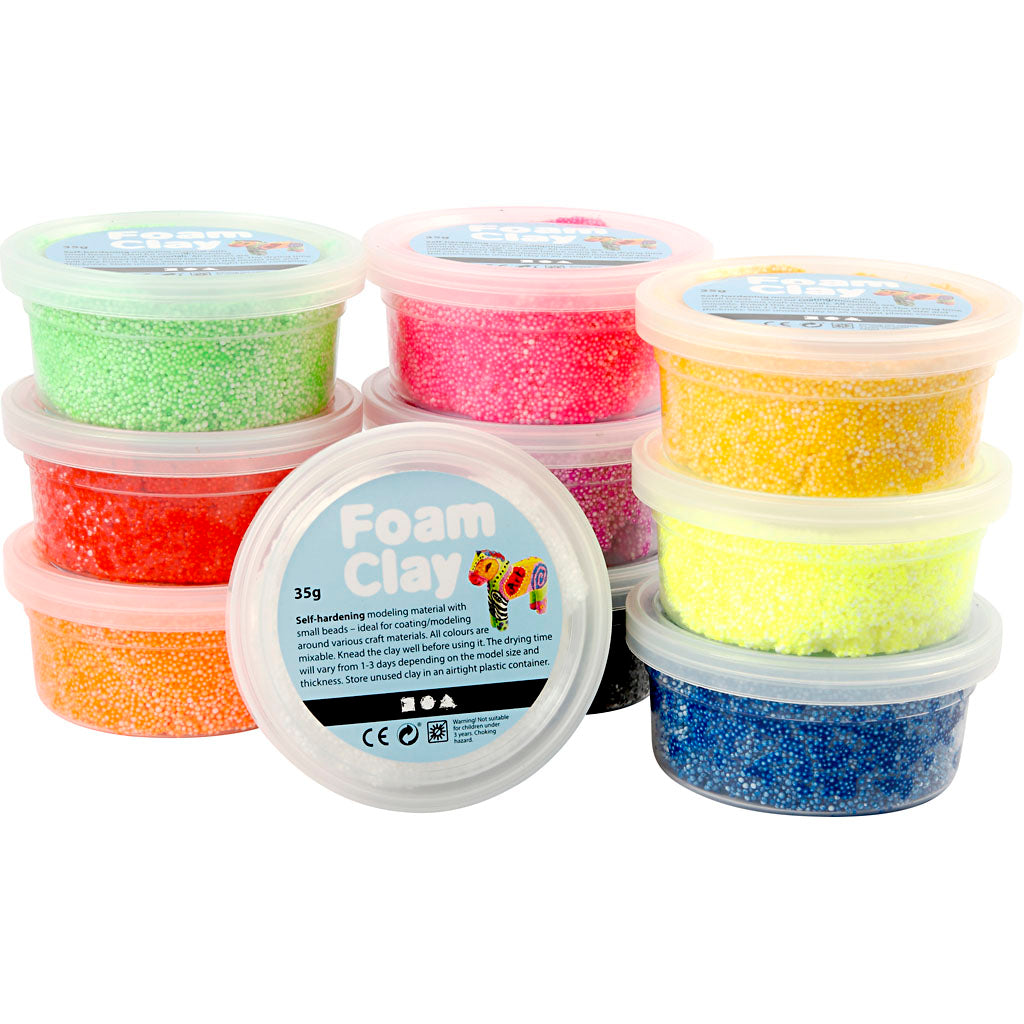 Foam Klei - Grundfarben, 10x35gr