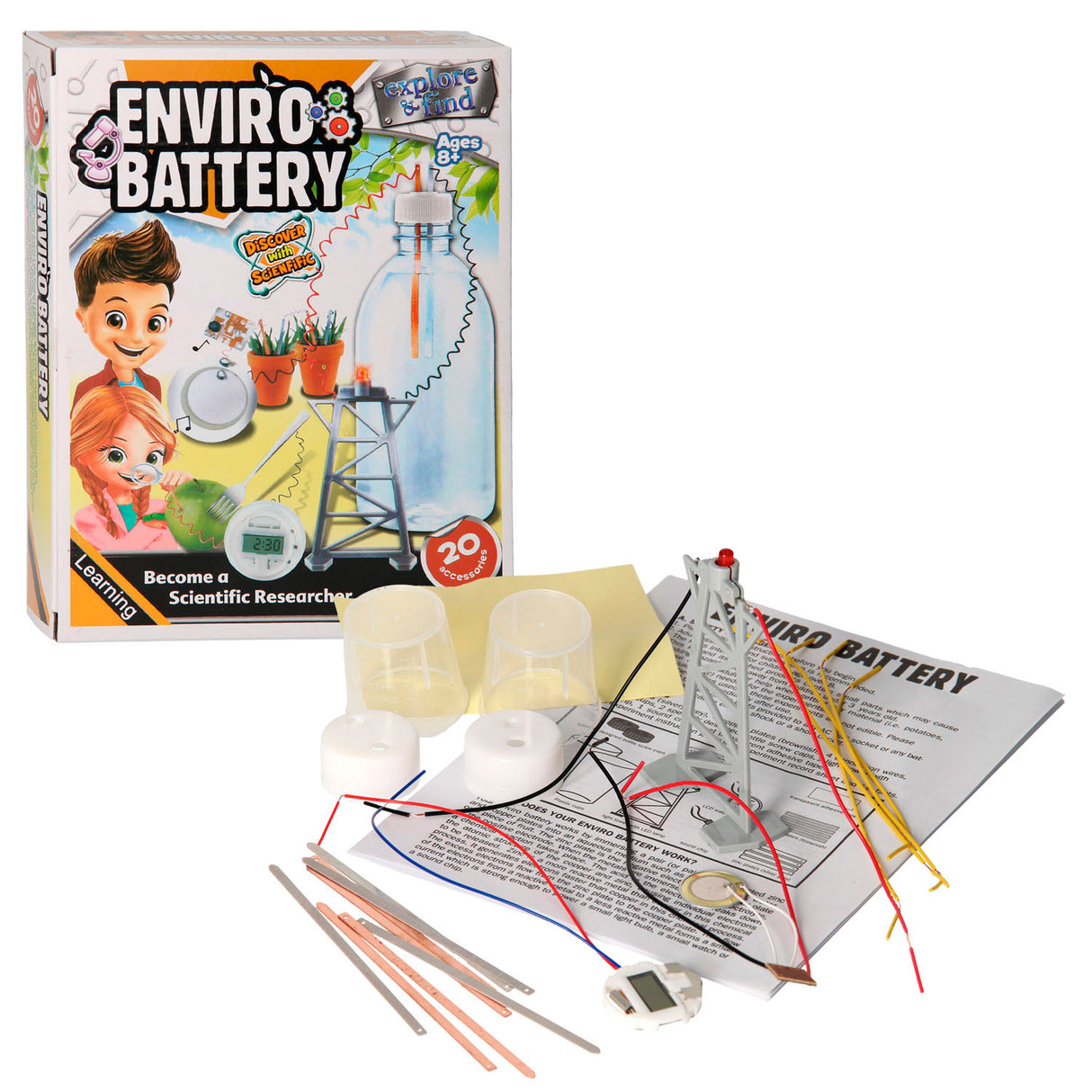 Experimentos: generación de electricidad, 20 partes.