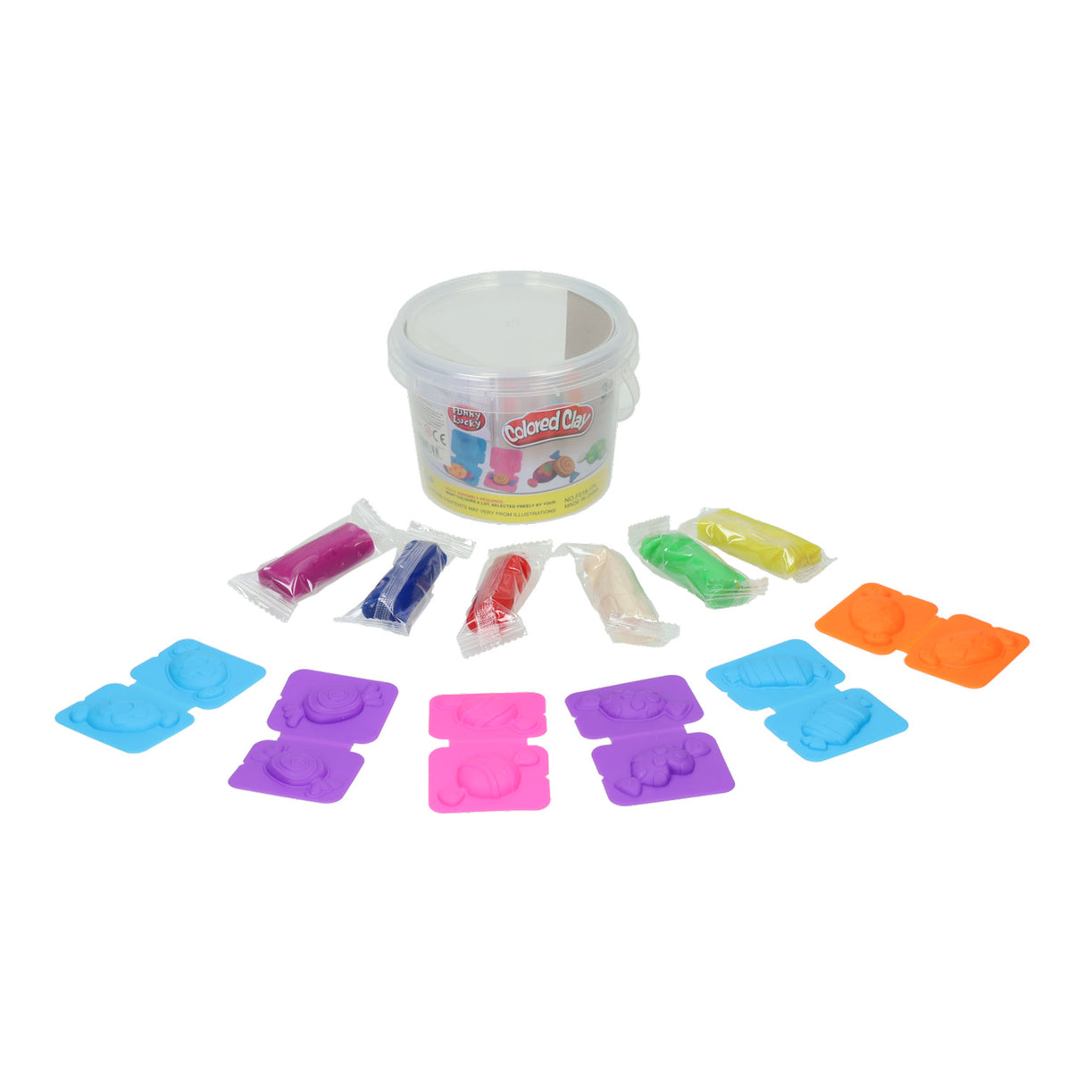 Cré socraithe i mbosca stórála ag déanamh milseáin - 6 dhath cré