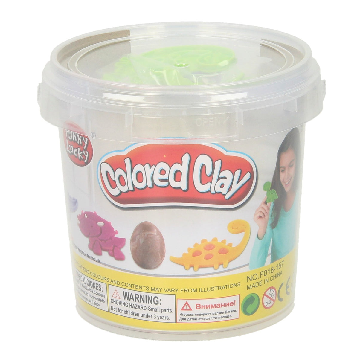Clay set in storage box dino shapes - 12 colors of clay