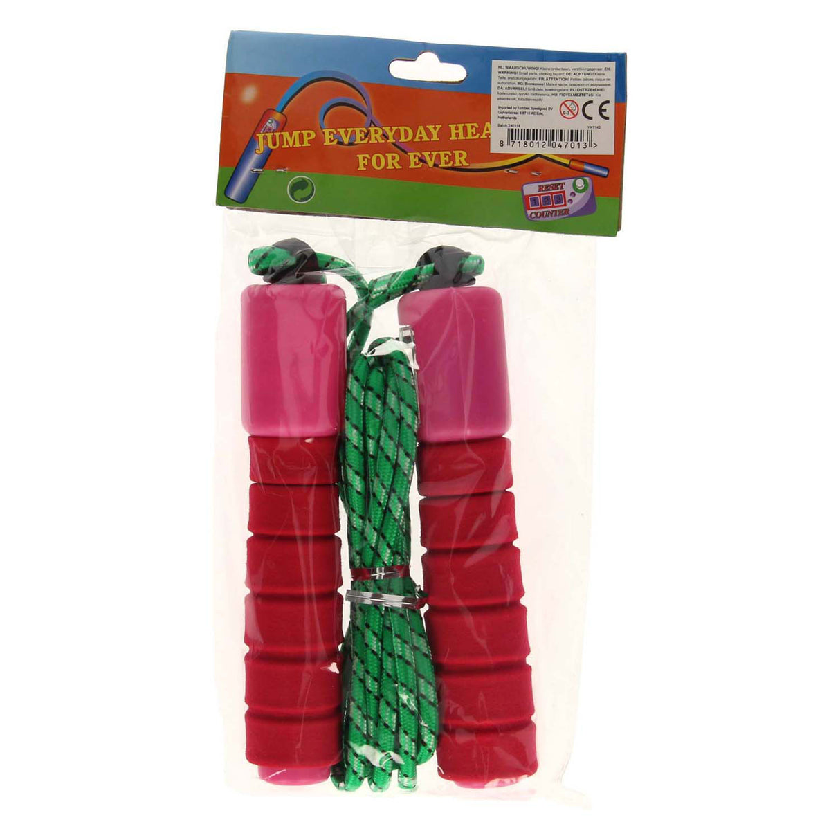 Springtouw met teller kleur