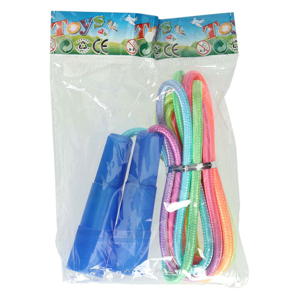 Skipping rope with rainbow cord