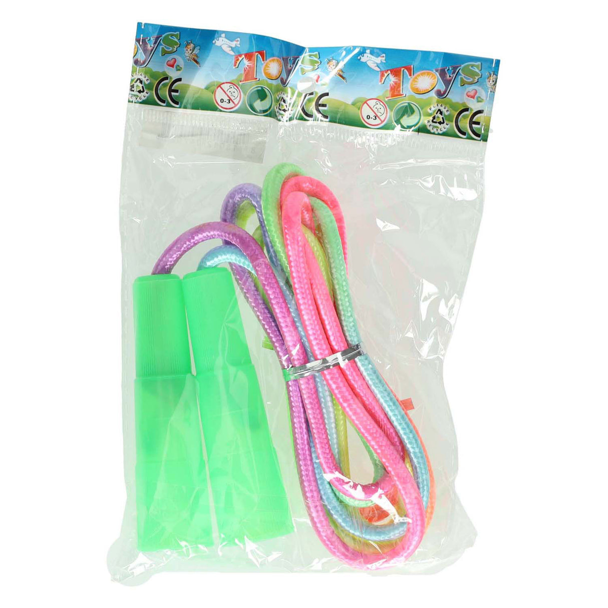 Skipping rope with rainbow cord